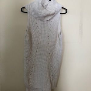 Max Studio cowlneck tunic white knit. Size L